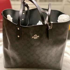 Coach City Reversible Black Brown Tote
